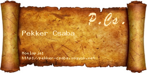Pekker Csaba névjegykártya